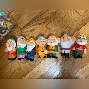 Vintage Colorful 7 Dwarf Figurine Set